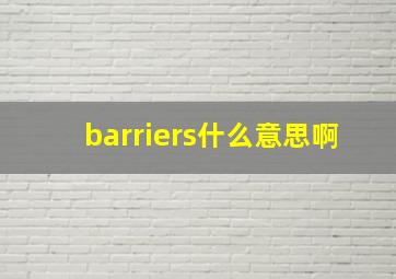 barriers什么意思啊