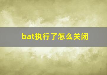 bat执行了怎么关闭