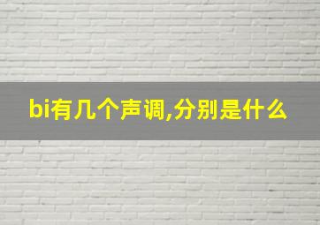 bi有几个声调,分别是什么