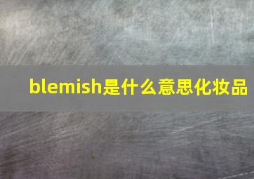 blemish是什么意思化妆品