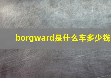 borgward是什么车多少钱