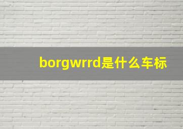 borgwrrd是什么车标