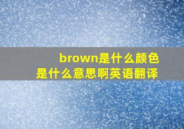 brown是什么颜色是什么意思啊英语翻译