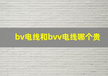 bv电线和bvv电线哪个贵