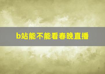 b站能不能看春晚直播