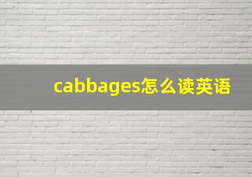 cabbages怎么读英语