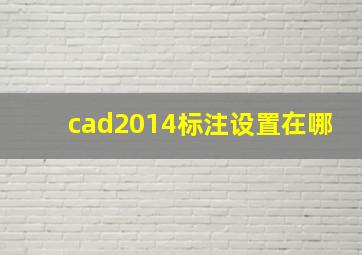 cad2014标注设置在哪