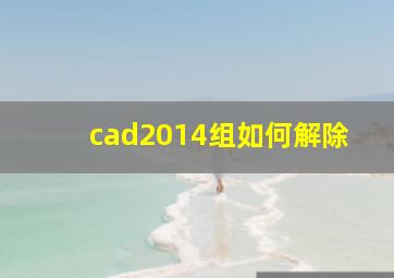 cad2014组如何解除