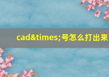 cad×号怎么打出来