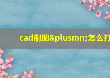 cad制图±怎么打