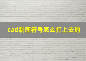 cad制图符号怎么打上去的