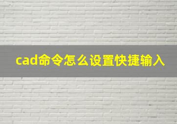 cad命令怎么设置快捷输入