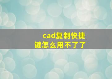 cad复制快捷键怎么用不了了