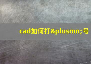 cad如何打±号