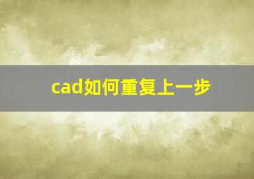 cad如何重复上一步