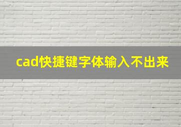 cad快捷键字体输入不出来