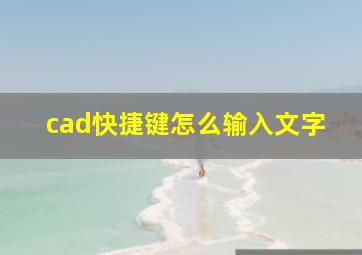 cad快捷键怎么输入文字