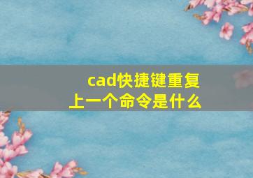 cad快捷键重复上一个命令是什么