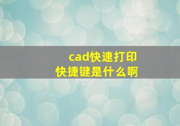 cad快速打印快捷键是什么啊