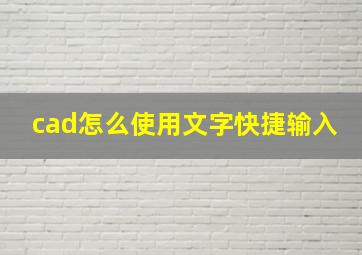 cad怎么使用文字快捷输入