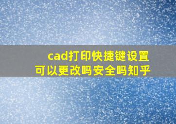 cad打印快捷键设置可以更改吗安全吗知乎