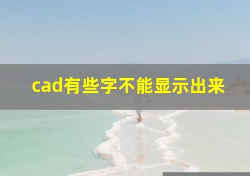 cad有些字不能显示出来