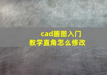 cad画图入门教学直角怎么修改