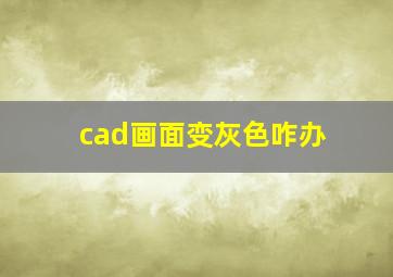 cad画面变灰色咋办