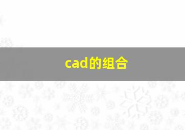 cad的组合