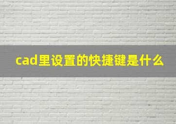 cad里设置的快捷键是什么