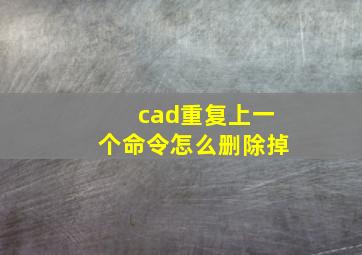 cad重复上一个命令怎么删除掉