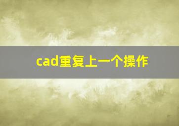 cad重复上一个操作