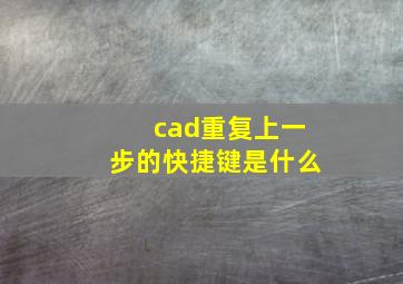 cad重复上一步的快捷键是什么