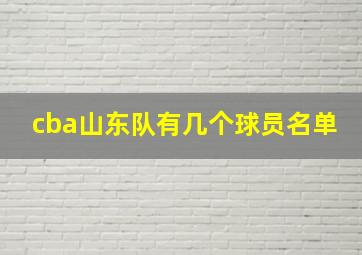 cba山东队有几个球员名单