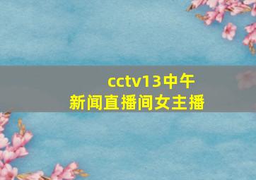 cctv13中午新闻直播间女主播