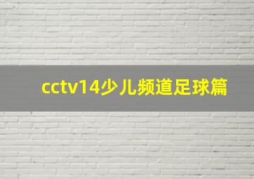 cctv14少儿频道足球篇