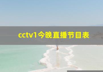 cctv1今晚直播节目表