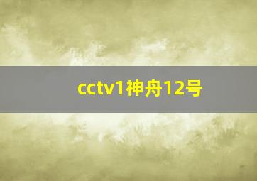 cctv1神舟12号