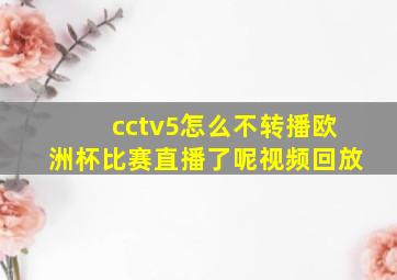 cctv5怎么不转播欧洲杯比赛直播了呢视频回放