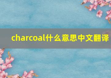 charcoal什么意思中文翻译