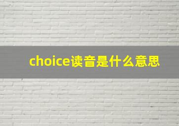 choice读音是什么意思