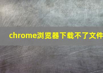 chrome浏览器下载不了文件