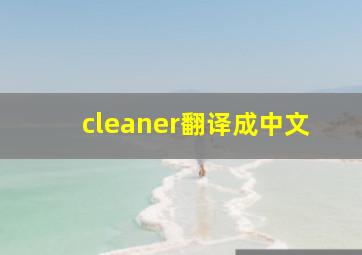 cleaner翻译成中文