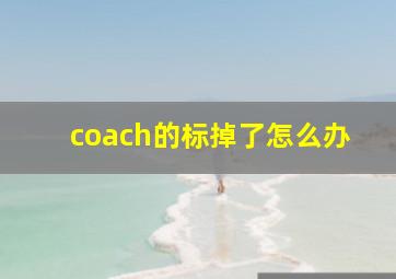 coach的标掉了怎么办