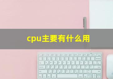 cpu主要有什么用