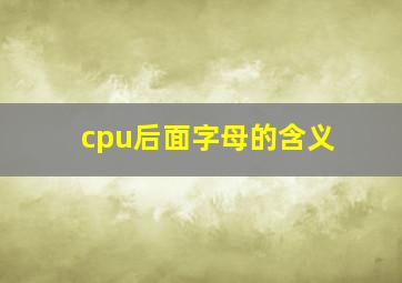 cpu后面字母的含义