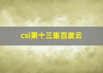 csi第十三集百度云