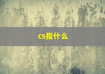 cs指什么