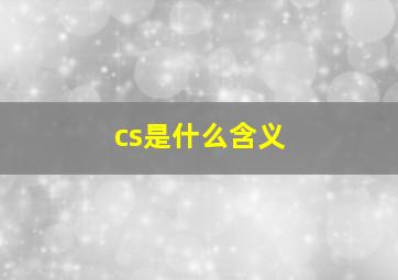 cs是什么含义