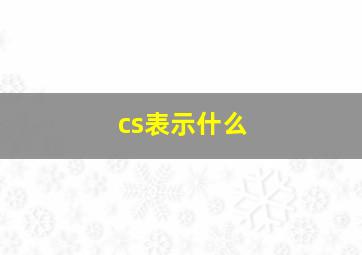 cs表示什么